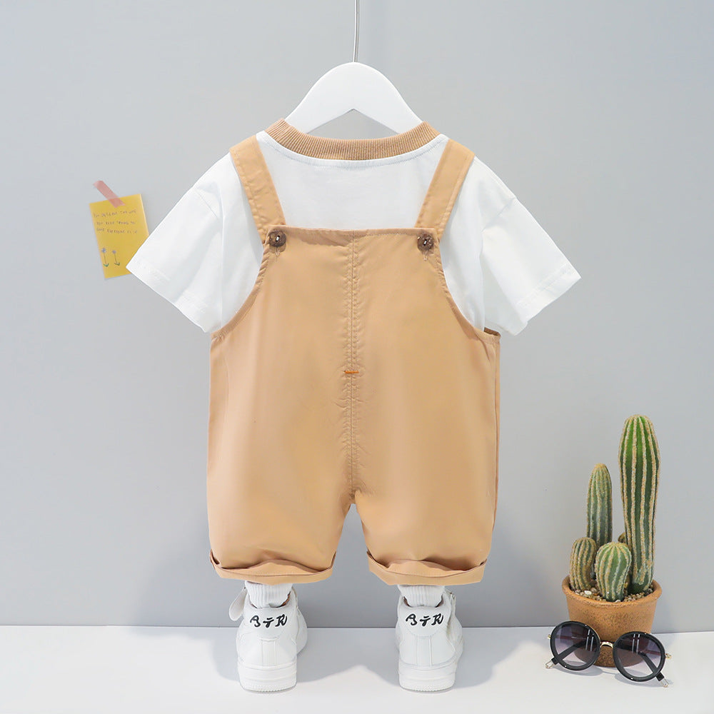 Baby Cartoon Summer Overalls Set