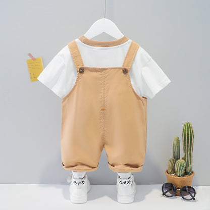 Baby Cartoon Summer Overalls Set
