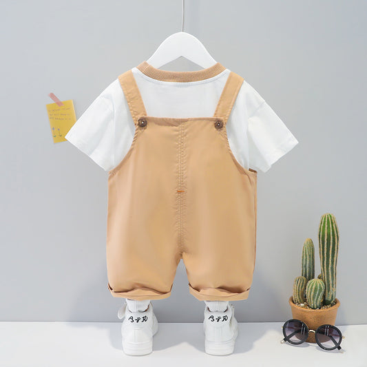 Baby Cartoon Summer Overalls Set