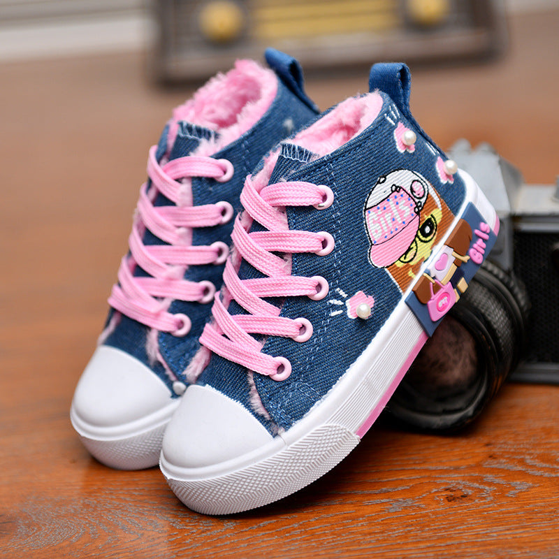 Cute Canvas High-Top Girls’ Sneakers – Fun, Comfy & Perfect for Everyday Adventures
