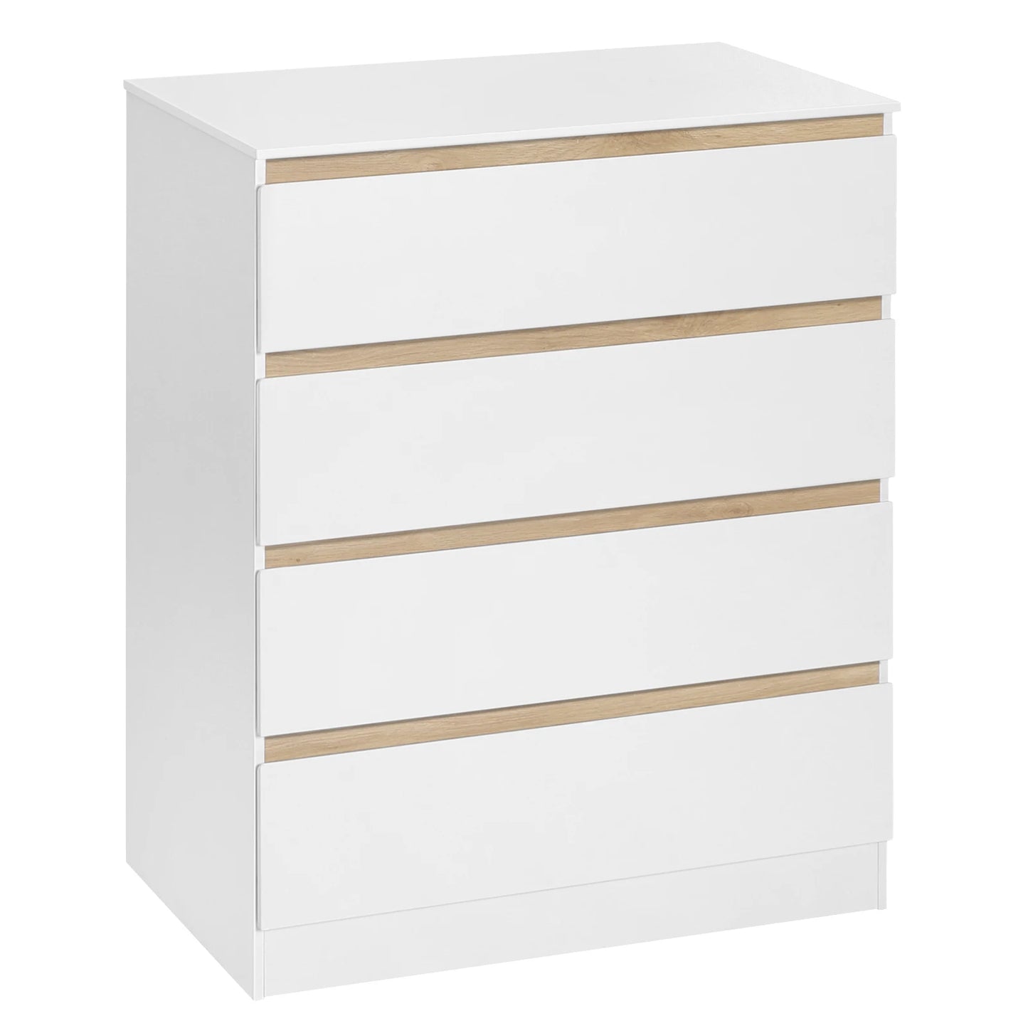 WOLTU 1SET White Changing Table with 4 Drawers 80x75x109.2cm Changing Dresser Baby Storage Unit for Children Room