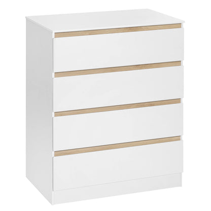 WOLTU 1SET White Changing Table with 4 Drawers 80x75x109.2cm Changing Dresser Baby Storage Unit for Children Room