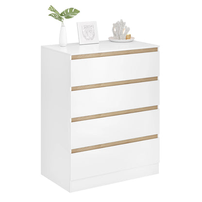 WOLTU 1SET White Changing Table with 4 Drawers 80x75x109.2cm Changing Dresser Baby Storage Unit for Children Room