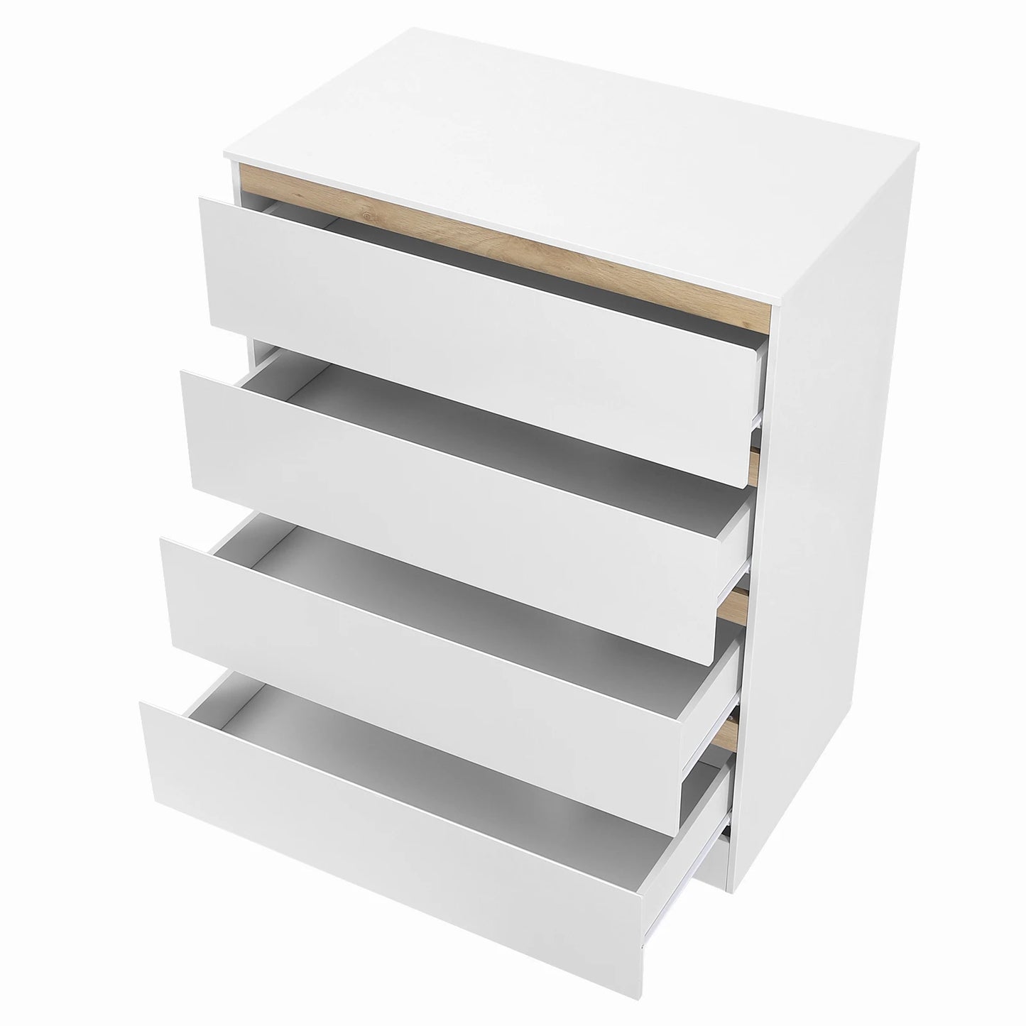 WOLTU 1SET White Changing Table with 4 Drawers 80x75x109.2cm Changing Dresser Baby Storage Unit for Children Room