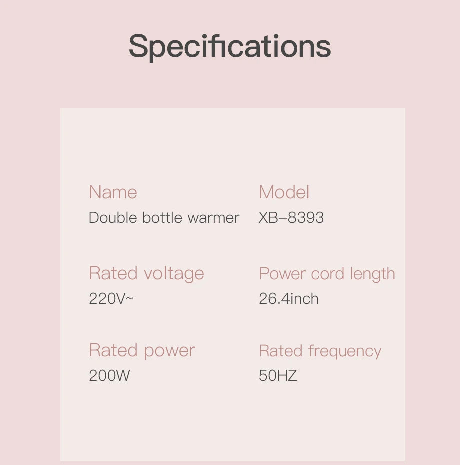 Baby Bottle Warmer & Bottle Sterilizer, Double Bottle Warmer for Breast Milk, LCD Display Accurate Temperature Control