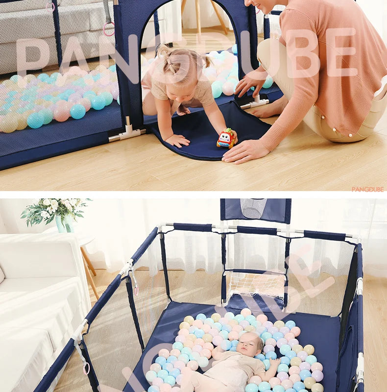 PANGDUBE Baby Playpen for Children Play Area Baby Playground 6 Month~6 Years Old Kids Ball Pit Playpen Indoor Baby Safety Fence