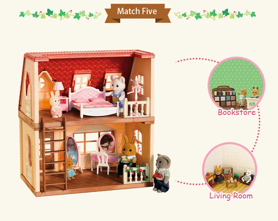 Forest Family Dream Dollhouse Villa – 3-Storey Playset