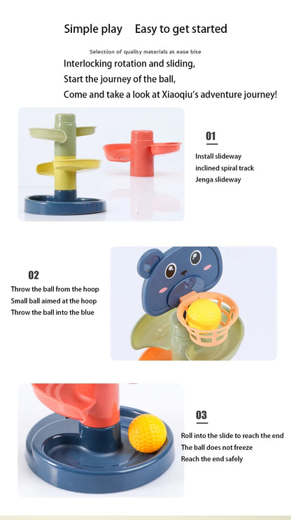Baby Toys Rolling Ball Pile Tower Early Educational Toy For Babies Rotating Track Educational Baby Gift Stacking Toy ForChildren