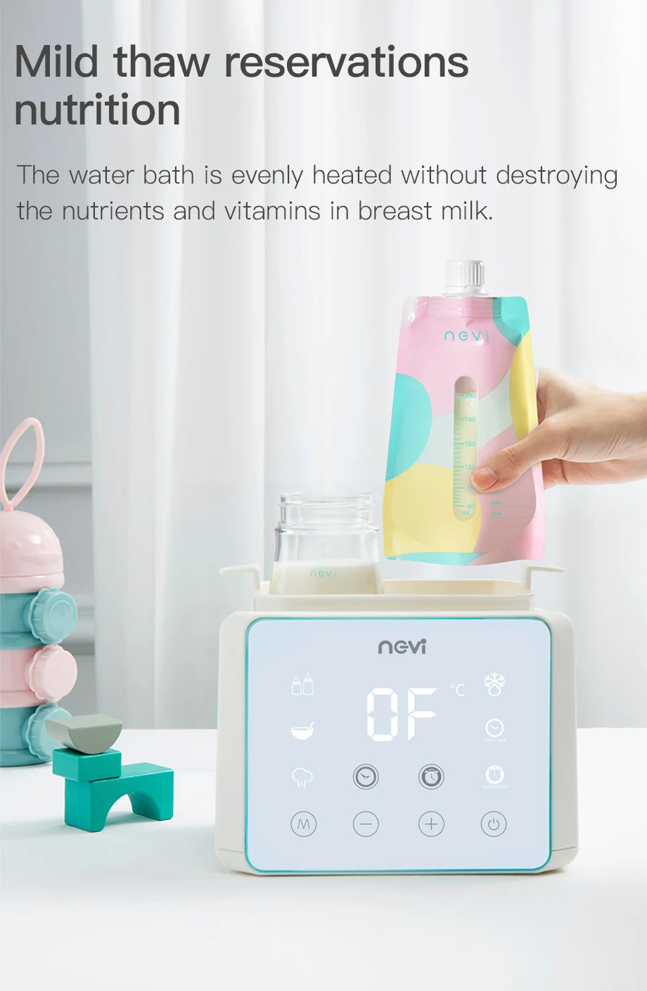 Baby Bottle Warmer & Bottle Sterilizer, Double Bottle Warmer for Breast Milk, LCD Display Accurate Temperature Control