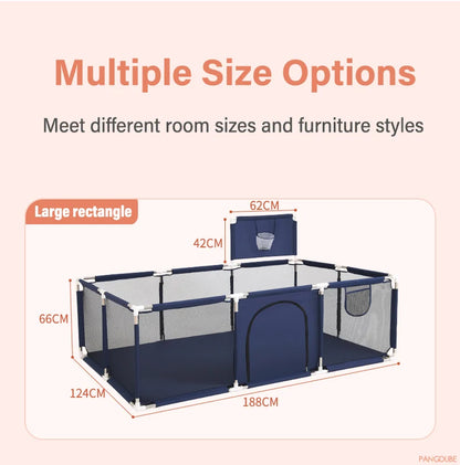 PANGDUBE Baby Playpen for Children Play Area Baby Playground 6 Month~6 Years Old Kids Ball Pit Playpen Indoor Baby Safety Fence