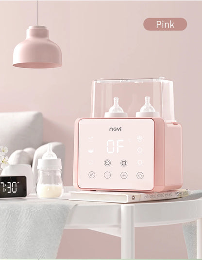 Baby Bottle Warmer & Bottle Sterilizer, Double Bottle Warmer for Breast Milk, LCD Display Accurate Temperature Control