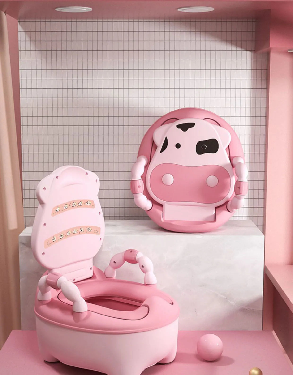 1-6 Years Old Children's Pot Cute Baby Toilet Seat Easy to Clean Baby Potty Portable Stool Boys And Girls Safe Trainer Seat WC