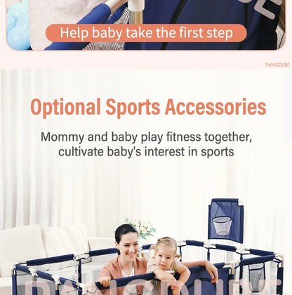 PANGDUBE Baby Playpen for Children Play Area Baby Playground 6 Month~6 Years Old Kids Ball Pit Playpen Indoor Baby Safety Fence