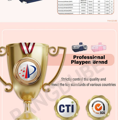 PANGDUBE Baby Playpen for Children Play Area Baby Playground 6 Month~6 Years Old Kids Ball Pit Playpen Indoor Baby Safety Fence