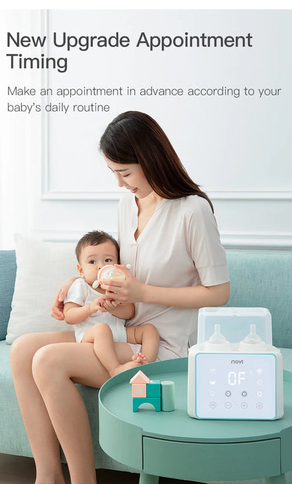 Baby Bottle Warmer & Bottle Sterilizer, Double Bottle Warmer for Breast Milk, LCD Display Accurate Temperature Control