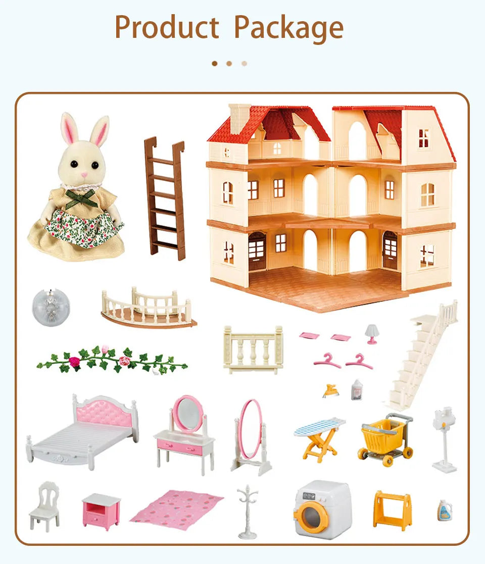 Forest Family Dream Dollhouse Villa – 3-Storey Playset