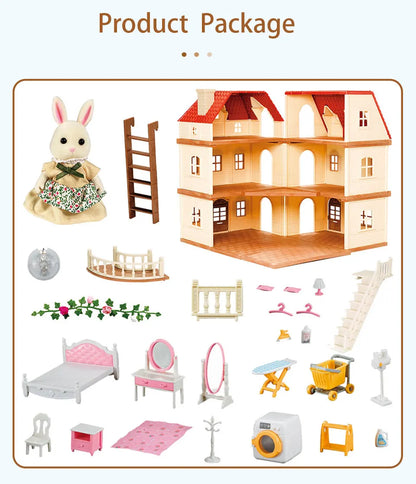 Forest Family Dream Dollhouse Villa – 3-Storey Playset