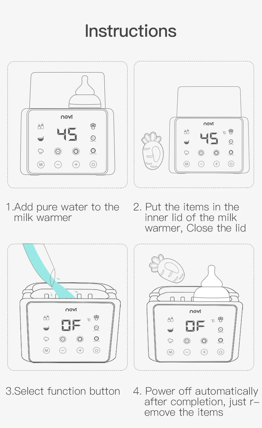 Baby Bottle Warmer & Bottle Sterilizer, Double Bottle Warmer for Breast Milk, LCD Display Accurate Temperature Control