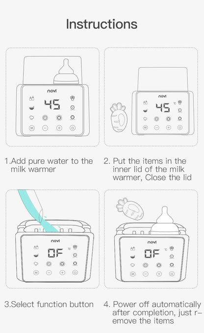 Baby Bottle Warmer & Bottle Sterilizer, Double Bottle Warmer for Breast Milk, LCD Display Accurate Temperature Control