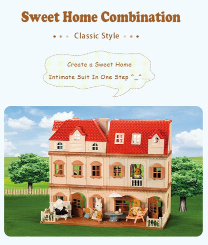 Forest Family Dream Dollhouse Villa – 3-Storey Playset