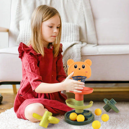 Baby Toys Rolling Ball Pile Tower Early Educational Toy For Babies Rotating Track Educational Baby Gift Stacking Toy ForChildren