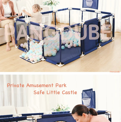 PANGDUBE Baby Playpen for Children Play Area Baby Playground 6 Month~6 Years Old Kids Ball Pit Playpen Indoor Baby Safety Fence