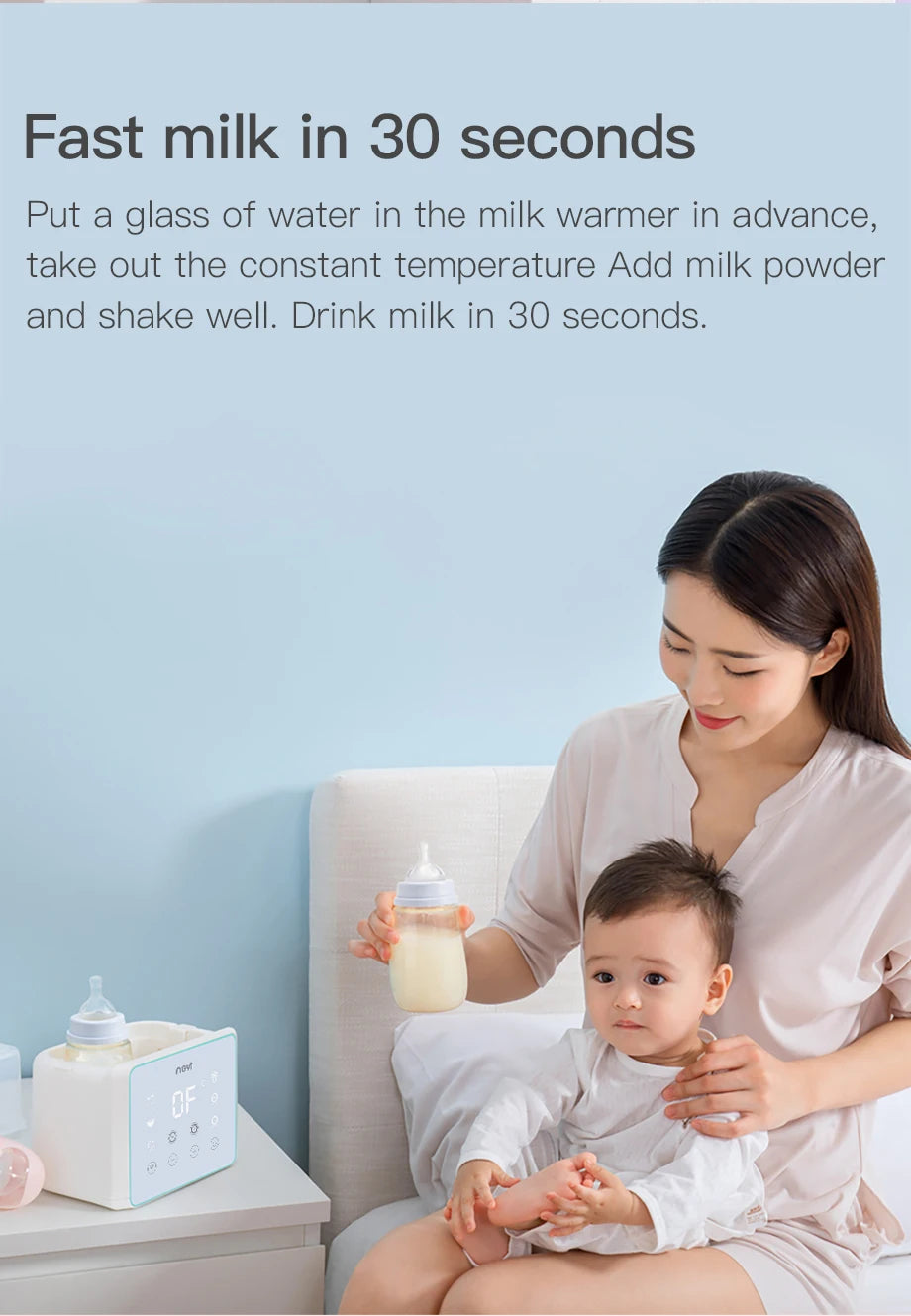 Baby Bottle Warmer & Bottle Sterilizer, Double Bottle Warmer for Breast Milk, LCD Display Accurate Temperature Control