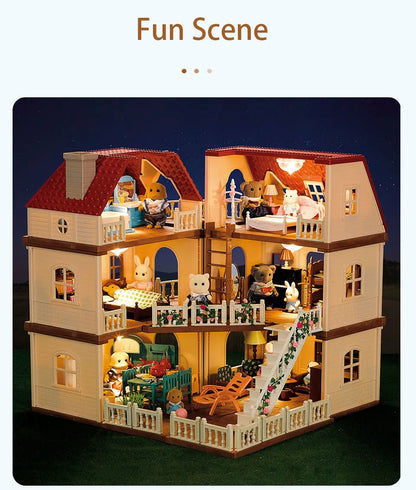 Forest Family Dream Dollhouse Villa – 3-Storey Playset
