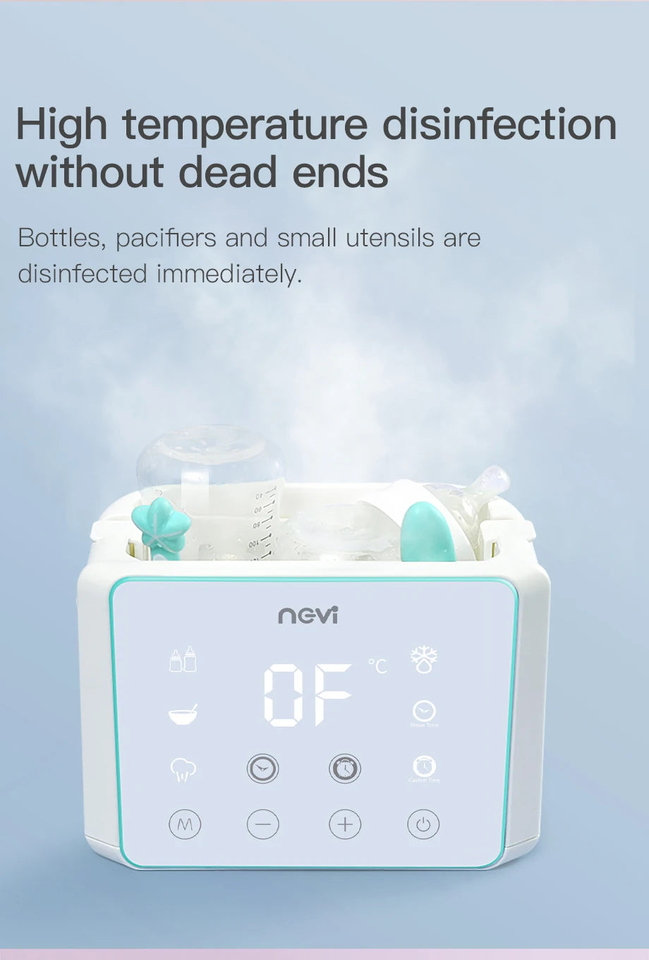 Baby Bottle Warmer & Bottle Sterilizer, Double Bottle Warmer for Breast Milk, LCD Display Accurate Temperature Control