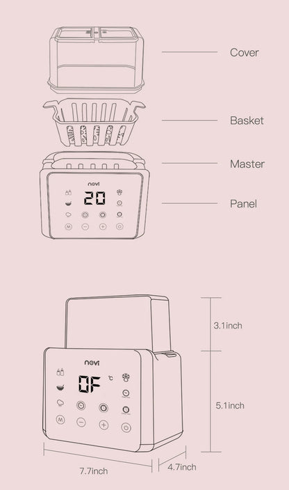 Baby Bottle Warmer & Bottle Sterilizer, Double Bottle Warmer for Breast Milk, LCD Display Accurate Temperature Control