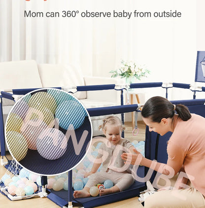 PANGDUBE Baby Playpen for Children Play Area Baby Playground 6 Month~6 Years Old Kids Ball Pit Playpen Indoor Baby Safety Fence