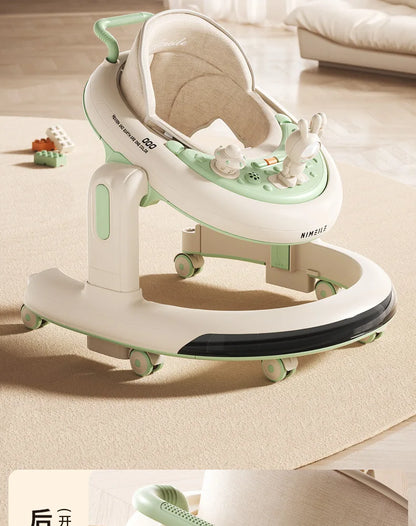 Baby Walker Anti-Rollover Trolley Multifunctional Toddler Walking Assistant Walkers Foldable Activity Walker With Music Toy
