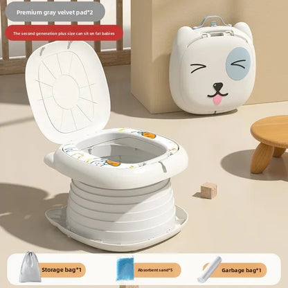 Portable Folding Children's Toilet Trainer for Outdoor Camping Car Travel Emergency Urinal Basin Baby Training Seat