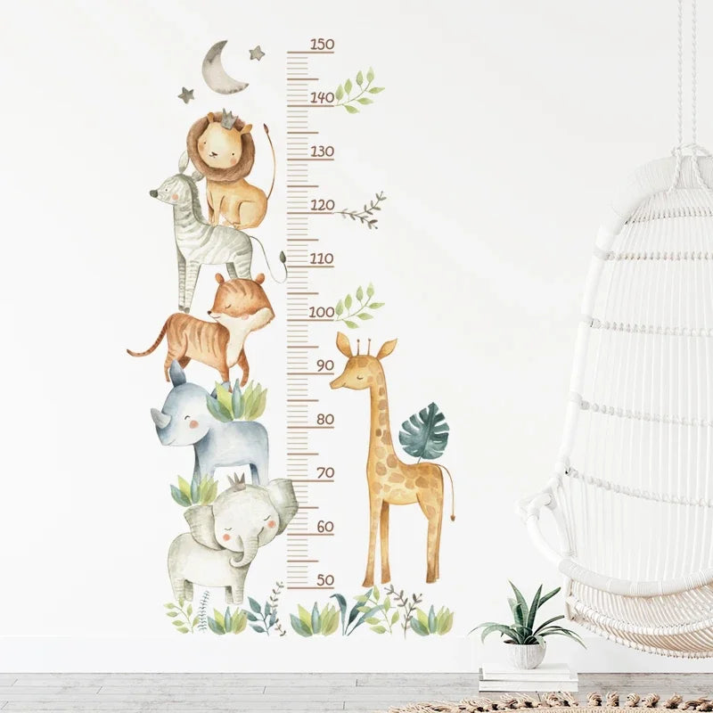 Animal Height Chart Wall Stickers – Track Every Precious Inch