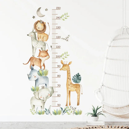 Animal Height Chart Wall Stickers – Track Every Precious Inch