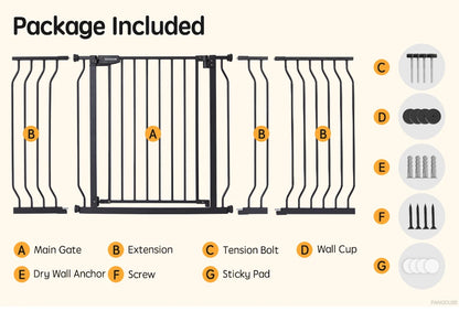 75~147cm Fence Playpen Baby Gate Children's Safety Barrier Stair Security Door for Dogs Pressure-mounted Baby Safety Gate