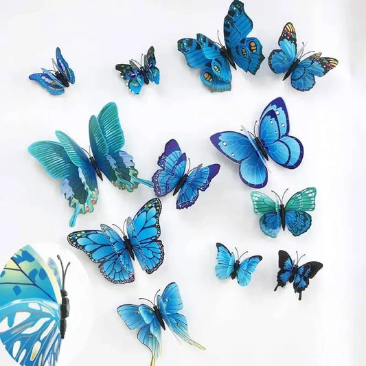 12pcs 3D Colorful Butterfly Wall Stickers DIY Art Decor Craft for Party Nursery Classroom Kids Girl Boy Baby Bedroom Living Room