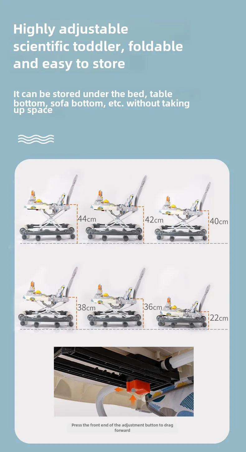 Anti-rollover Children's Multi-functional Baby Walker Baby Trolley with Musical Walker