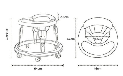 SmoothRide Adjustable Baby Walker – Safe First Steps Made Easy