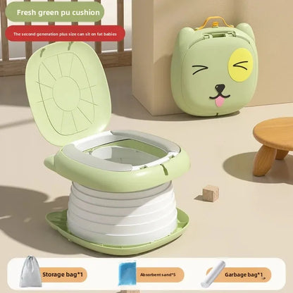 Portable Folding Children's Toilet Trainer for Outdoor Camping Car Travel Emergency Urinal Basin Baby Training Seat