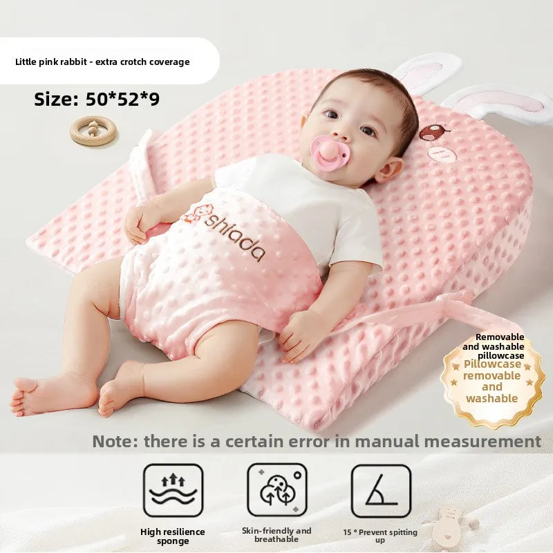 Baby Slope Pillow - Breathable Newborn Pillow for Preventing Milk Choking and Spitting Up - Lying-Down Feeding and Sleeping Aid