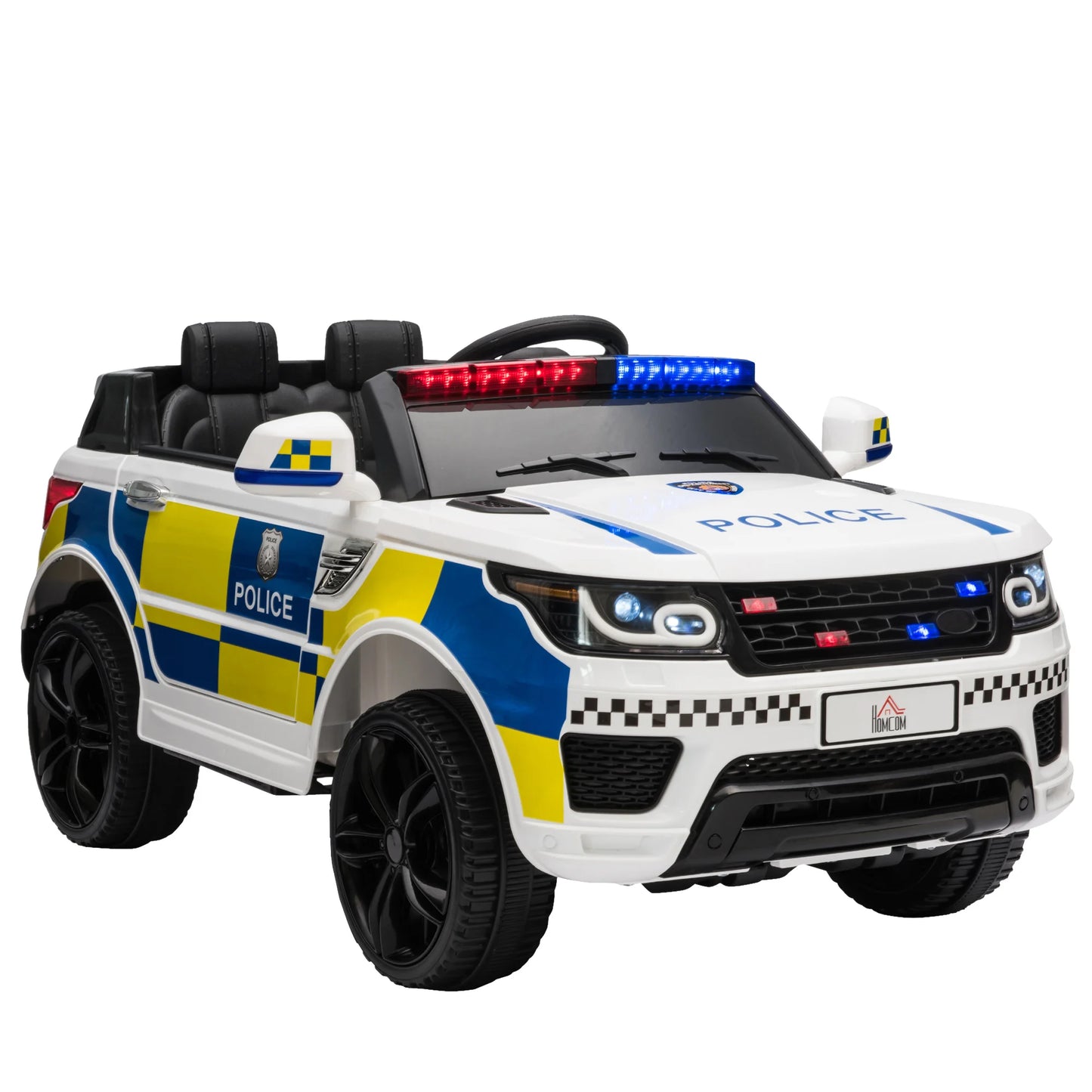 12V Kids Electric Police Ride-On Car with Siren & Remote