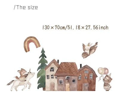 Nordic Small Town Wall Decals – Calm, Cozy & Magical