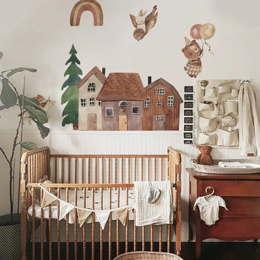 Nordic Small Town Wall Decals – Calm, Cozy & Magical