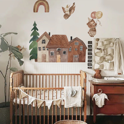 Nordic Small Town Wall Decals – Calm, Cozy & Magical