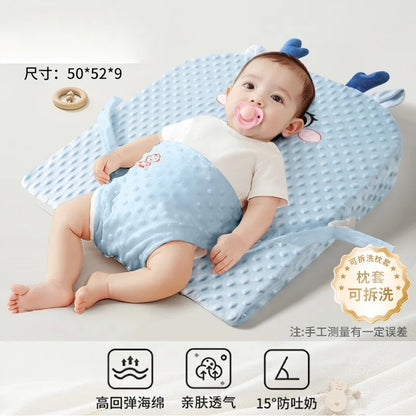 Baby Slope Pillow - Breathable Newborn Pillow for Preventing Milk Choking and Spitting Up - Lying-Down Feeding and Sleeping Aid