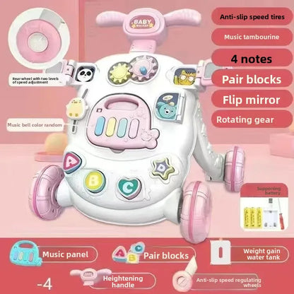 Anti-Tip Baby Walker Push Cart Toy for Learning to Walk 3-18 Months Hand Push Step Assisting Child Development Products