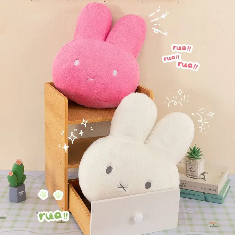 Kawaii Miffy Plush Pillow Cute Sweet Doll Toy Creative Room Decoration Cartoon Ornament Birthday Christmas Gift