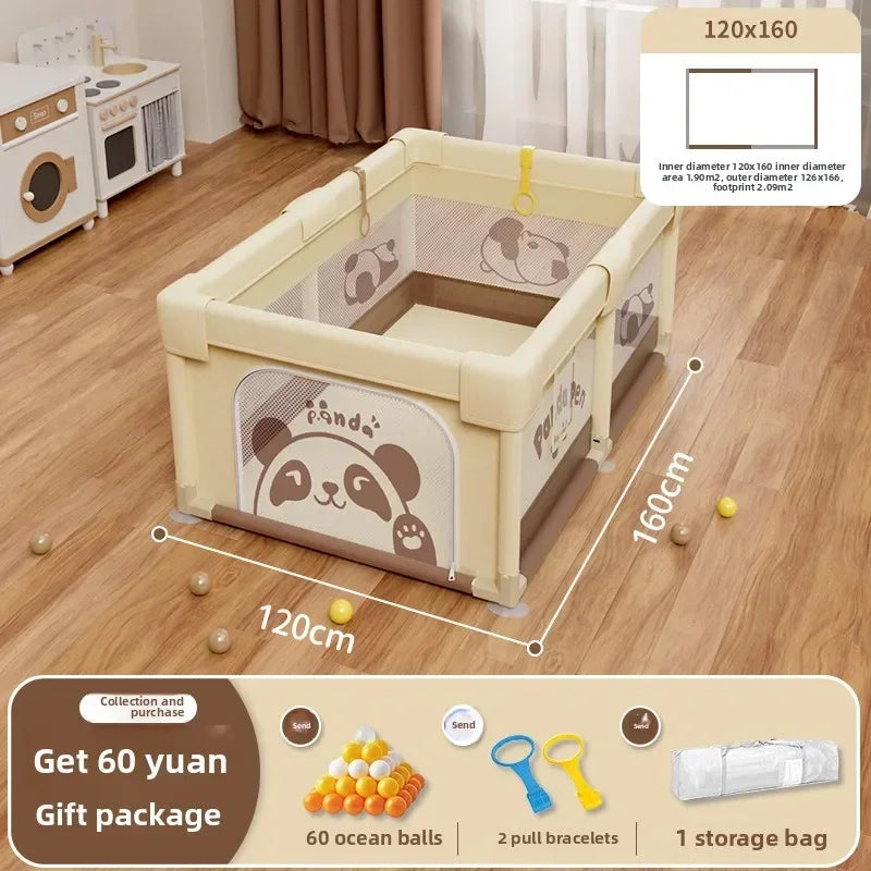 Safety Fence Foldable Baby Playpen Indoor Toddler Activity Area Crawling Mat Easy Assembly Non-Toxic Materials Indoor Playground