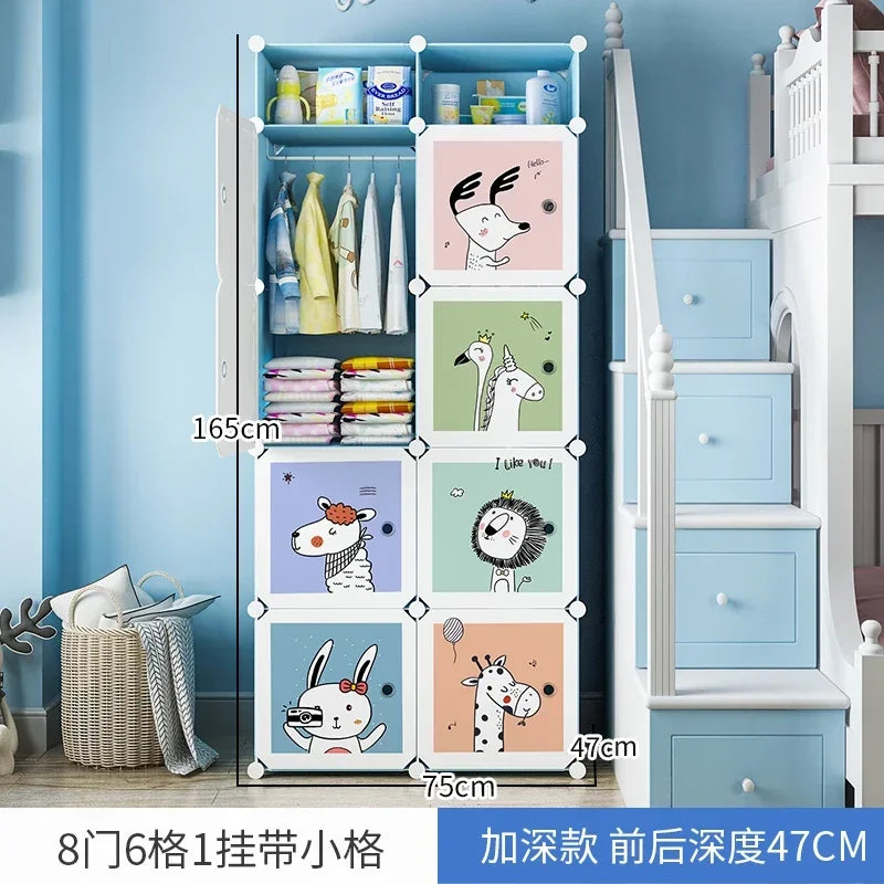 Baby Storage Organizer Wardrobe Dressers Closet Cube Wardrobe Plastic Armarios Para Sala De Estar Bedroom Furniture LQXP